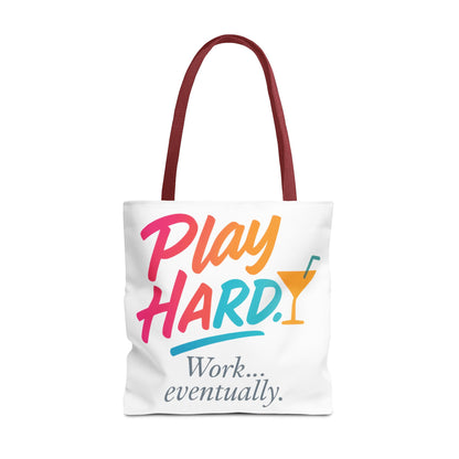 Play Hard Tote Bag - Fun, Stylish, Tote for Work & Play, Summer, Gift, Beach Bag, Everyday Carry, Beach Weekender Bag, large canvas bag