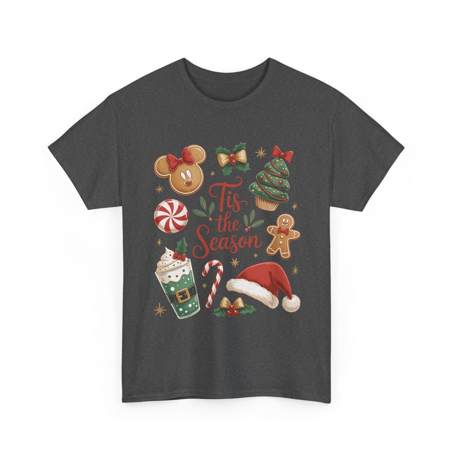 Women's Tis the Season Christmas Shirt, Cute Holiday Cookie - Coffee Tee, Women's Heavy Cotton Tee