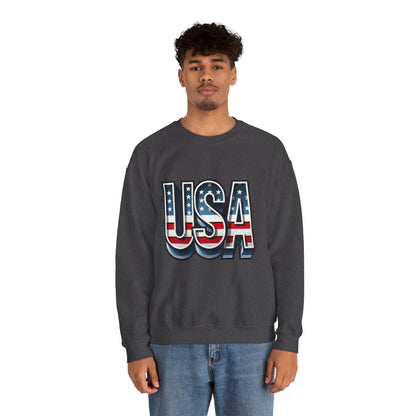 USA Patriotic Crewneck Sweatshirt for All Seasons, Cozy Sweatshirt for Independence Day, Casual Wear, Gift for Friends and Family