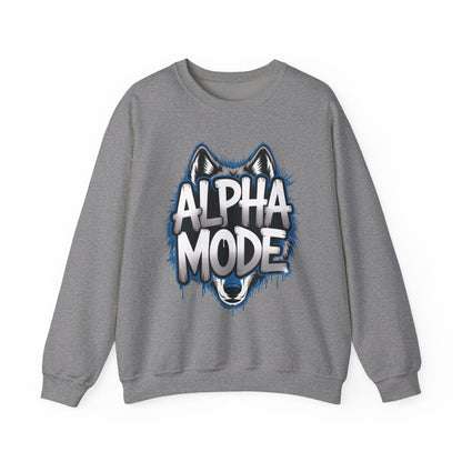 Mens Heavy Blend™ Crewneck Sweatshirt, Alpha Mode Mens Wolf Graphic Crewneck Sweatshirt