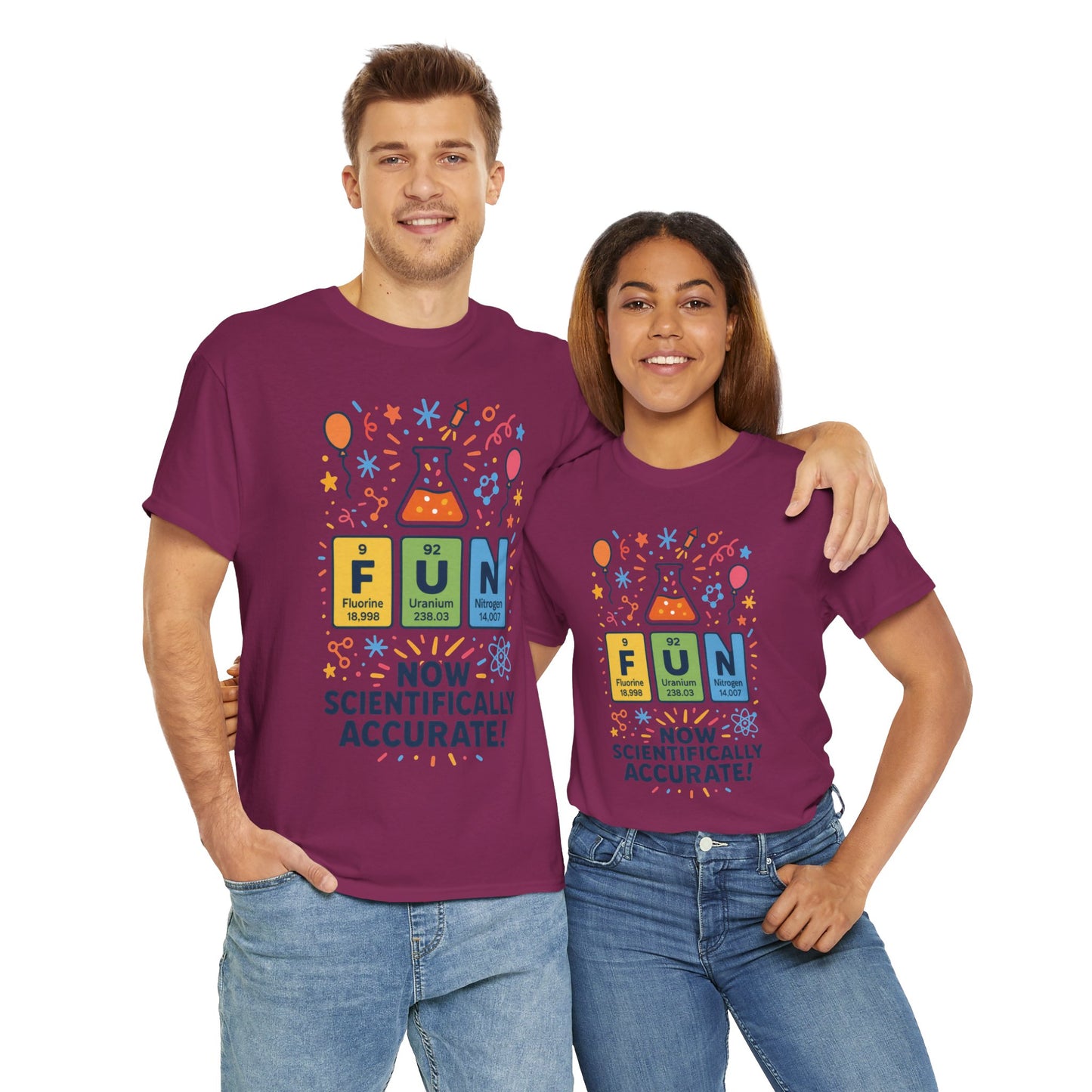 Fun Science Unisex Heavy Cotton Tee, Perfect for STEM Lovers, Gift for Science Teachers, FUN Periodic Table Tee,Nerdy Unisex Shirt