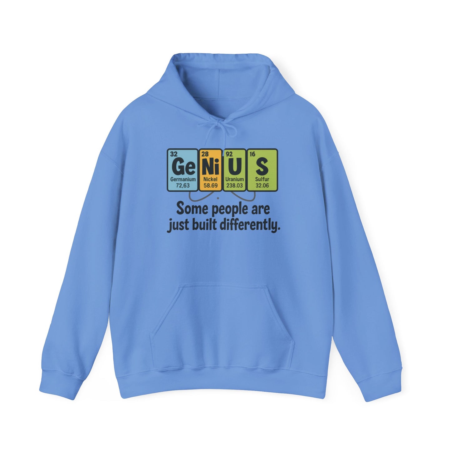 Funny Mens Genius Hoodie, Periodic Table Nerd Sweatshirt, Smart Science Pullover Gift for Him, Science Lover Apparel, Funny Hoodie