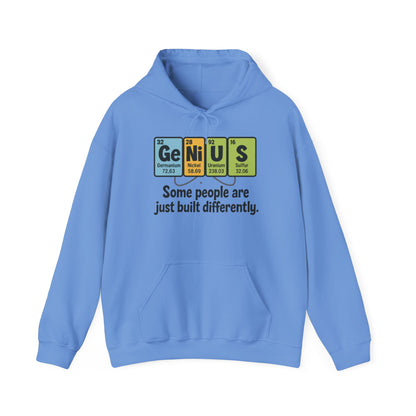 Funny Mens Genius Hoodie, Periodic Table Nerd Sweatshirt, Smart Science Pullover Gift for Him, Science Lover Apparel, Funny Hoodie