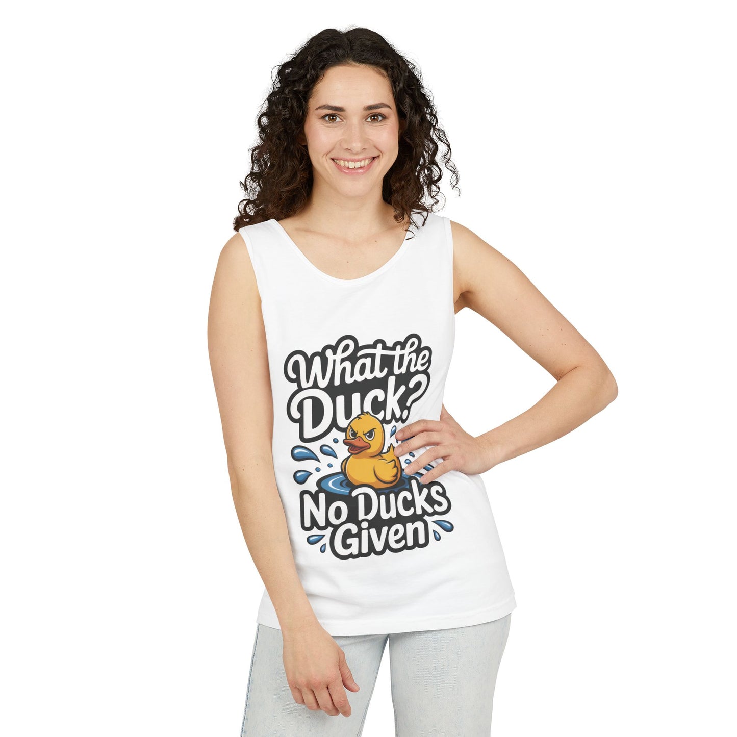 What The Duck Funny Womens Tank Top, No Ducks Given Tee, Sarcastic Duck Tee, Rubber Duck Graphic Tank, Humor Gift For Her,Beach Party Outfit