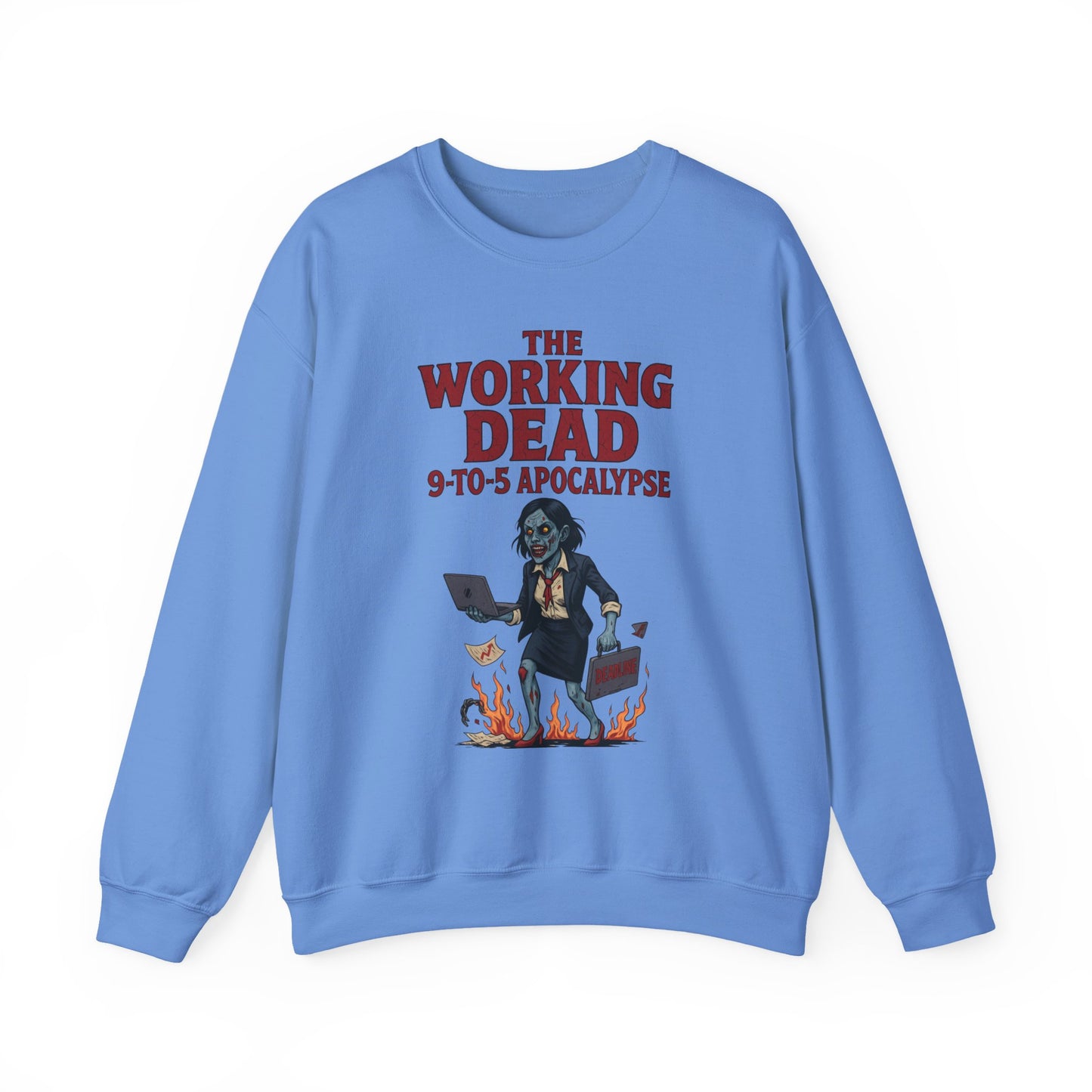 Women's The Working Dead 9-to-5 Apocalypse Sweatshirt, Funny Office Zombie Horror Pullover, Halloween Zombie Work Top