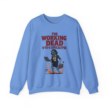 Women's The Working Dead 9-to-5 Apocalypse Sweatshirt, Funny Office Zombie Horror Pullover, Halloween Zombie Work Top
