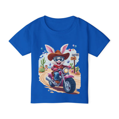 Easter Bunny Motorcycle Toddler T-Shirt - Fun Spring Tee for Kids, Biker Bunny Shirt, Cute Easter Gift, Cotton Tee for Boys and Girls