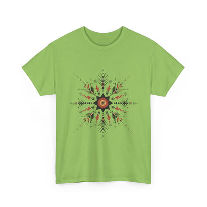 Boho Tribal Mandala Star Women's Cotton Tee, Ethnic Geometric Graphic T-Shirt, Festival Bohemian Style Gift, Bohemian Graphic Tee