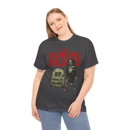 The Working Dead Women's Shirt, Funny Work Life Balance Zombie Tee, RIP Work Shirt, Halloween Office Humor, Overworked Shirt