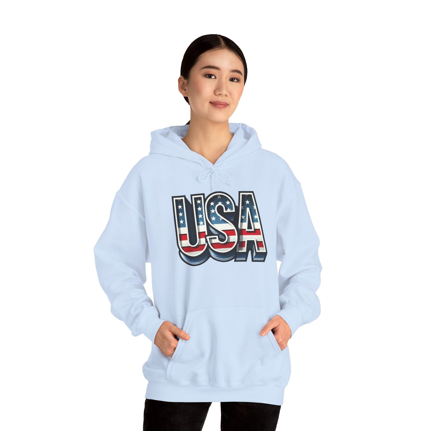 USA Flag Unisex Hoodie, Patriotic Sweatshirt, Independence Day Gift, American Pride Apparel, Casual Layering