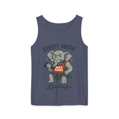 Beast Mode Elephant Gym Tank Top, Funny Workout Muscle Tank, Max Power Fitness Tank, Beast Mode Loading Mens Gym Top, Fitness Apparel