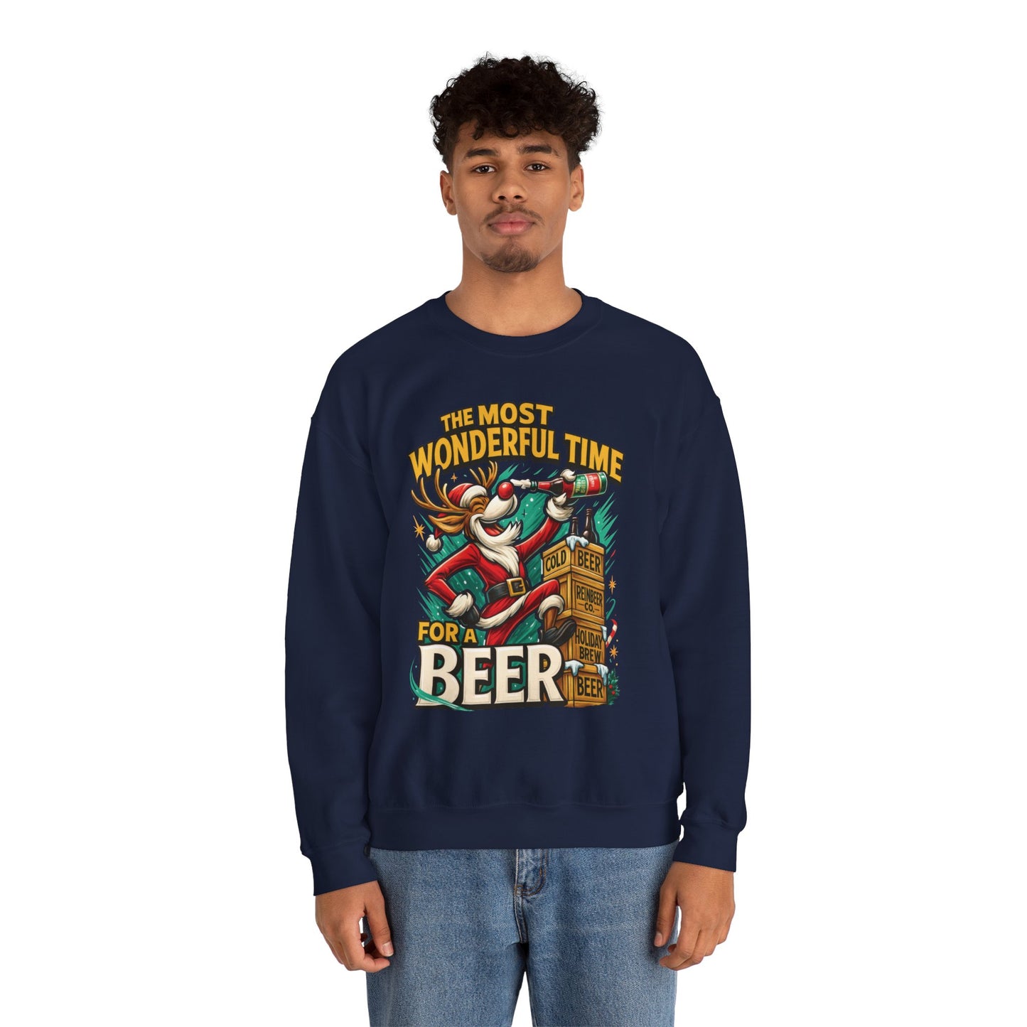 Funny Christmas Beer Sweatshirt, The Most Wonderful Time for a Beer
