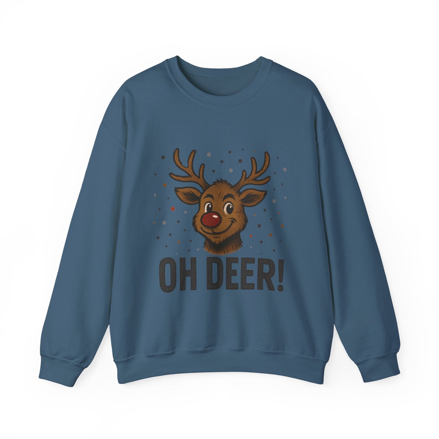 Men's Oh Deer Funny Christmas Sweatshirt, Reindeer Holiday Pullover