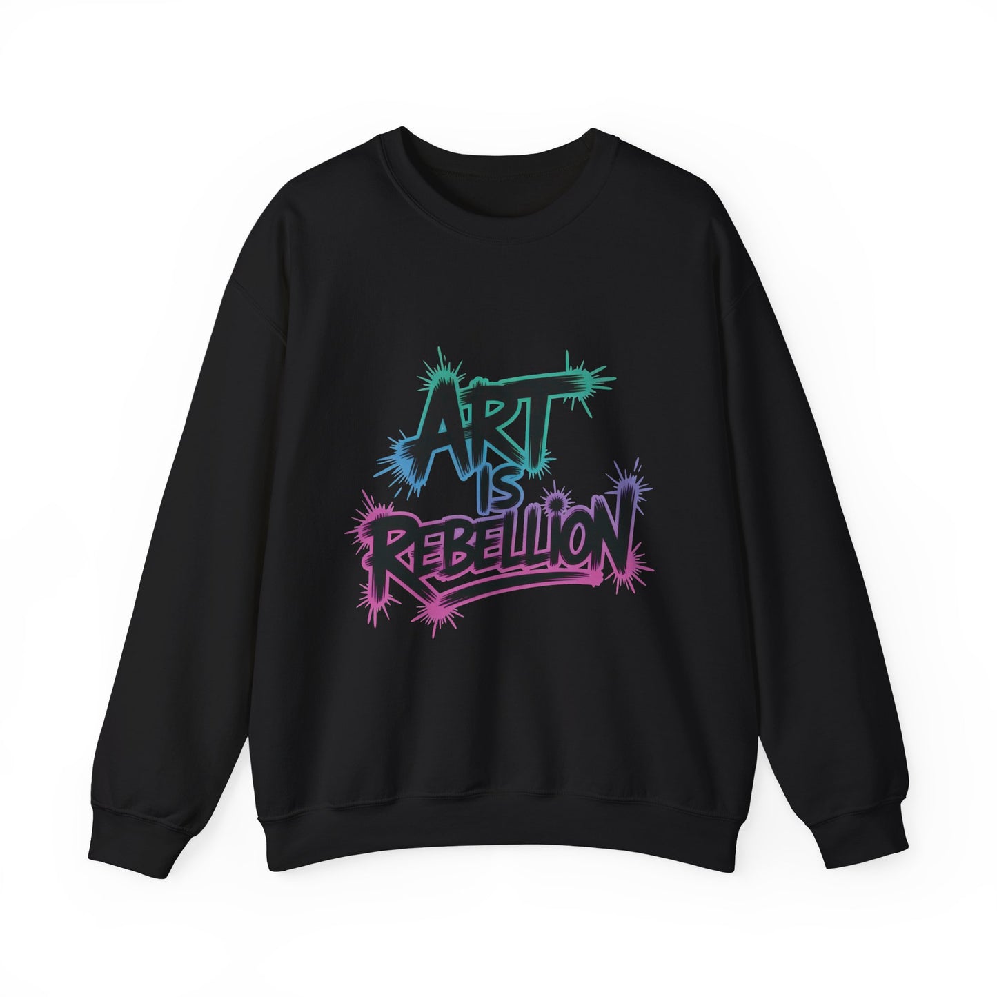 Art Is Rebellion Women's Sweatshirt, Graffiti Graphic Pullover, Bold Rebel Street Art Statement Top, Heavy Blend™ Crewneck Sweatshirt
