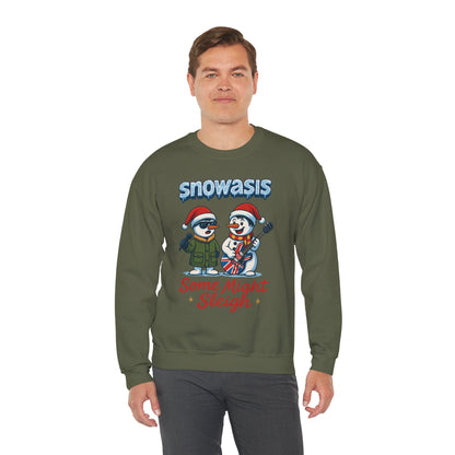 Snowasis Some Might Sleigh Men's Christmas Sweatshirt, Funny Rock Holiday Sweater