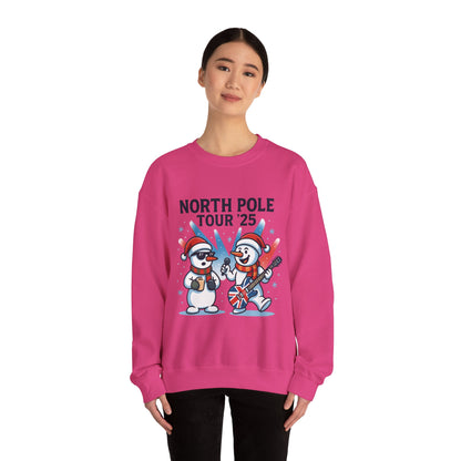 North Pole Tour 25 Women's Christmas Sweatshirt, Funny Rock Holiday Jumper