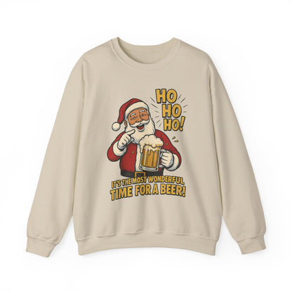 Funny Santa Beer Christmas Sweatshirt, Men's Holiday Pullover, Men's Heavy Blend™ Crewneck Sweatshirt