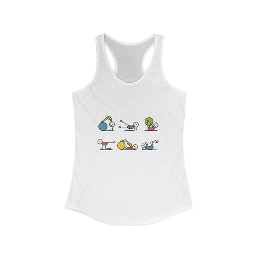 Women's Ideal Racerback Tank, Fit Fun Pilates Womens Tank Top, Cute Workout Shirt, Funny Yoga Gym Top for Women