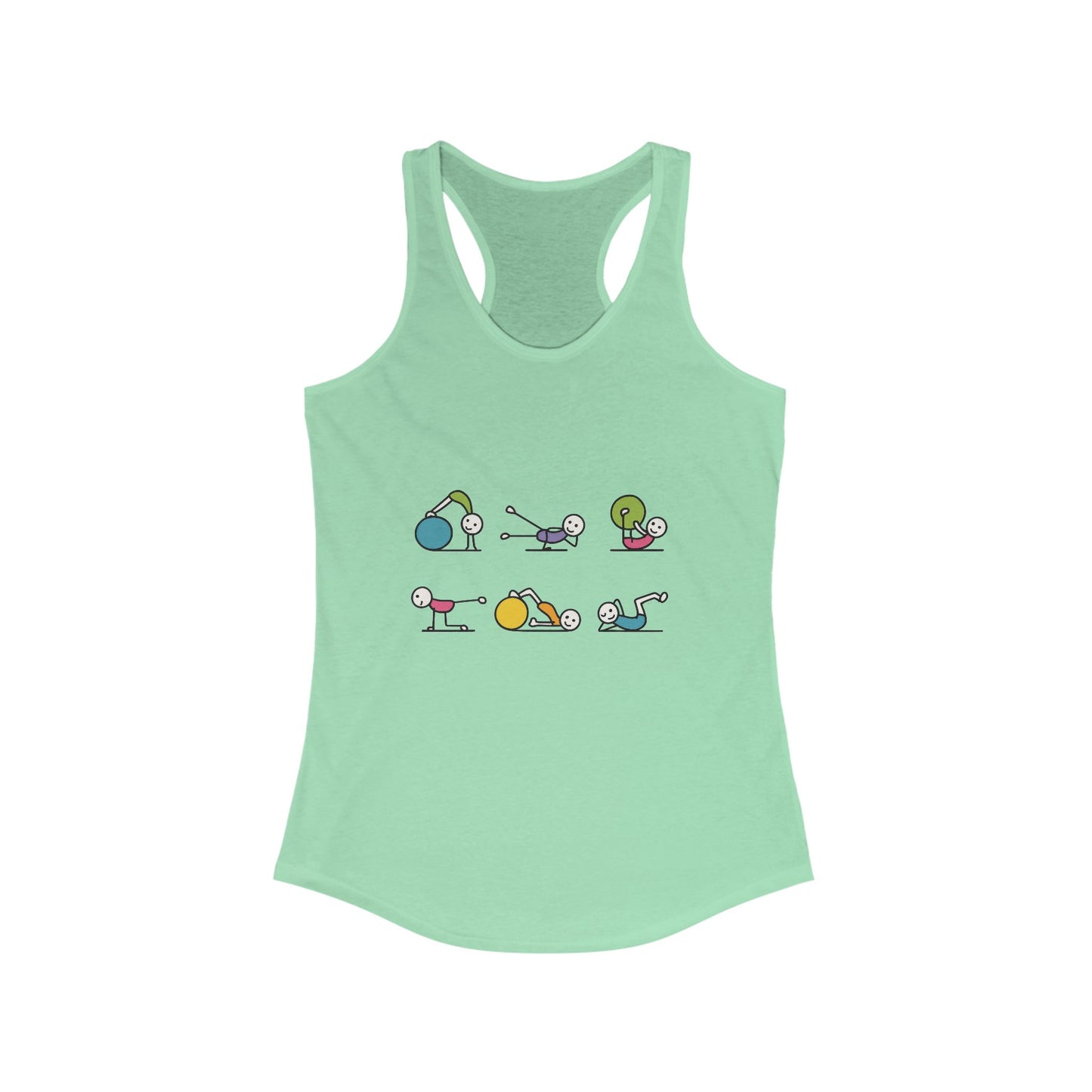Women's Ideal Racerback Tank, Fit Fun Pilates Womens Tank Top, Cute Workout Shirt, Funny Yoga Gym Top for Women