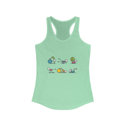 Women's Ideal Racerback Tank, Fit Fun Pilates Womens Tank Top, Cute Workout Shirt, Funny Yoga Gym Top for Women