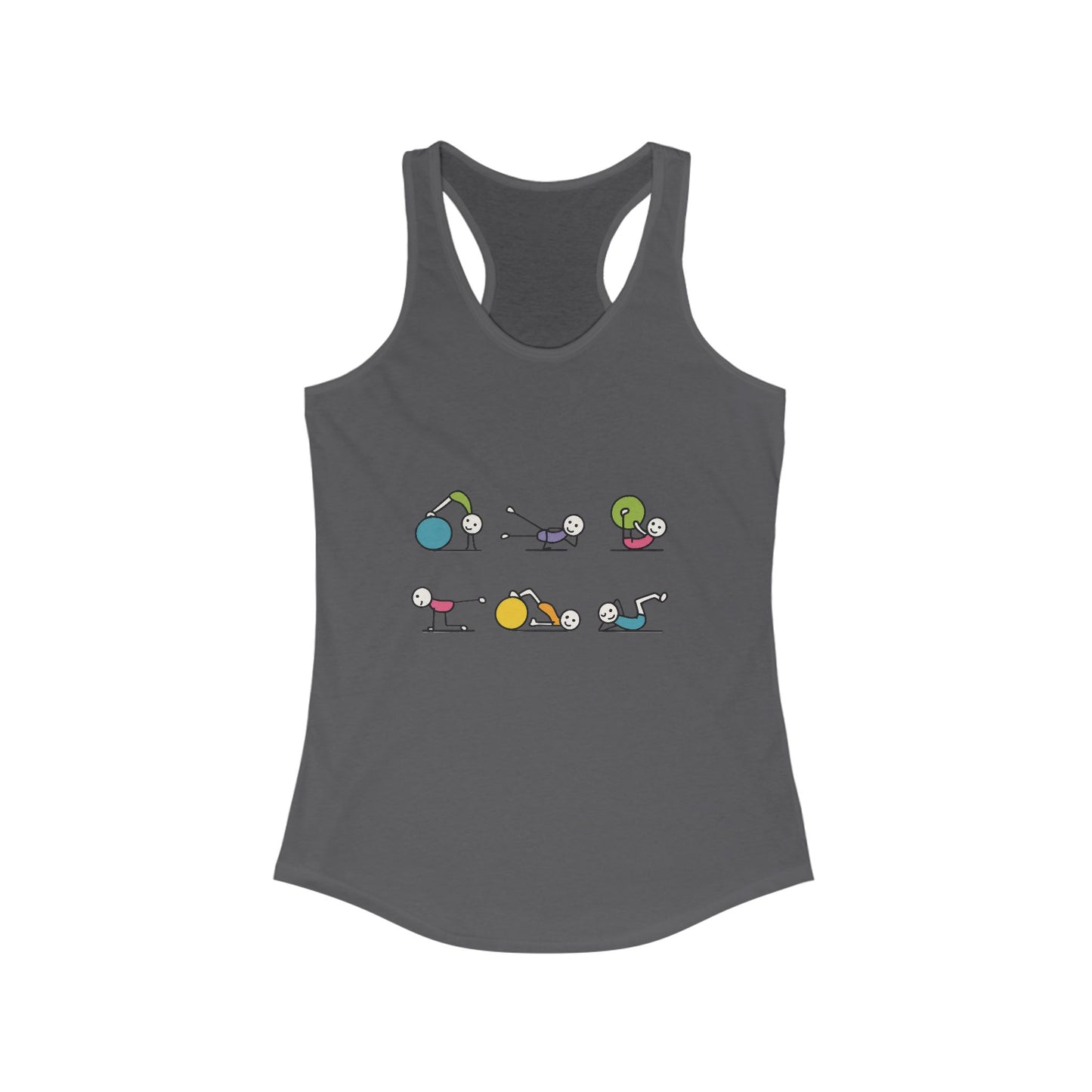 Women's Ideal Racerback Tank, Fit Fun Pilates Womens Tank Top, Cute Workout Shirt, Funny Yoga Gym Top for Women