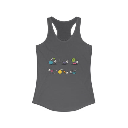 Women's Ideal Racerback Tank, Fit Fun Pilates Womens Tank Top, Cute Workout Shirt, Funny Yoga Gym Top for Women