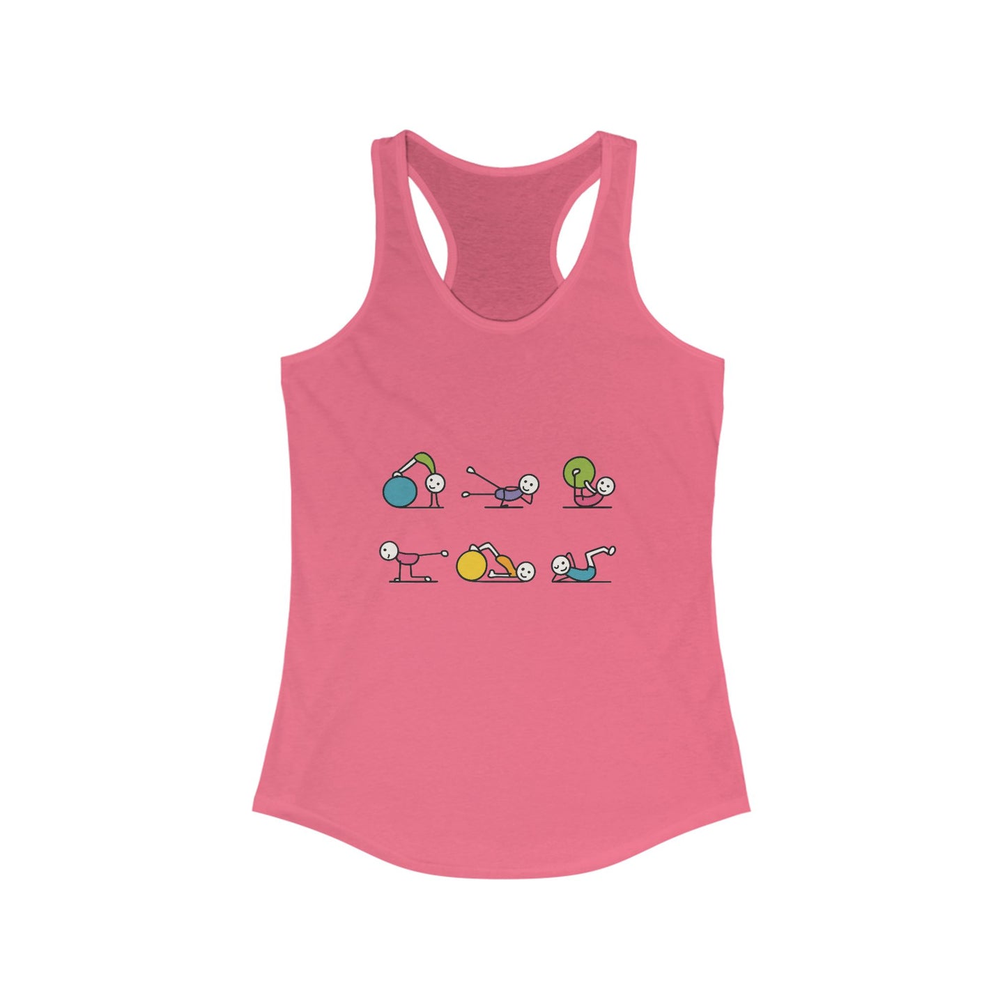 Women's Ideal Racerback Tank, Fit Fun Pilates Womens Tank Top, Cute Workout Shirt, Funny Yoga Gym Top for Women