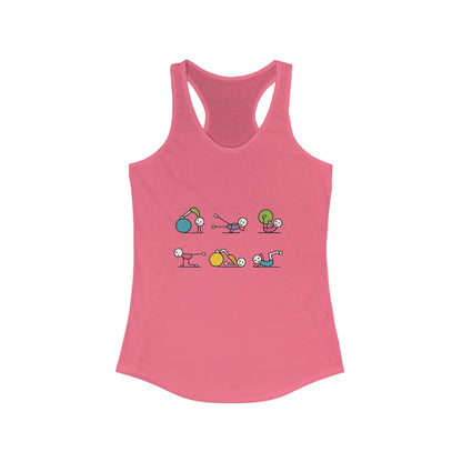 Women's Ideal Racerback Tank, Fit Fun Pilates Womens Tank Top, Cute Workout Shirt, Funny Yoga Gym Top for Women