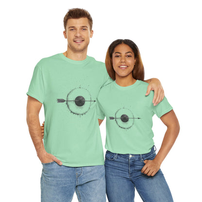 Artistic Arrow Graphic Unisex Cotton Tee, Motivational Shirt, Casual Wear, Gift for Him/Her, Trendy Fashion