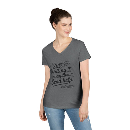 Funny Influencer Womens V-Neck T-Shirt, Social Media Tee, Funny Tee for Creatives, Gift Social Media Lovers, Fun Gift for Content Creators