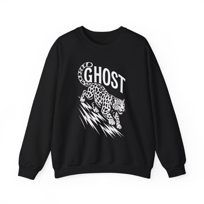 Ghost Leopard Crewneck Sweatshirt, Unisex Fashion, Cozy Casual Wear, Graphic Sweatshirt, Wild Animal Art, Gift for Animal Lovers