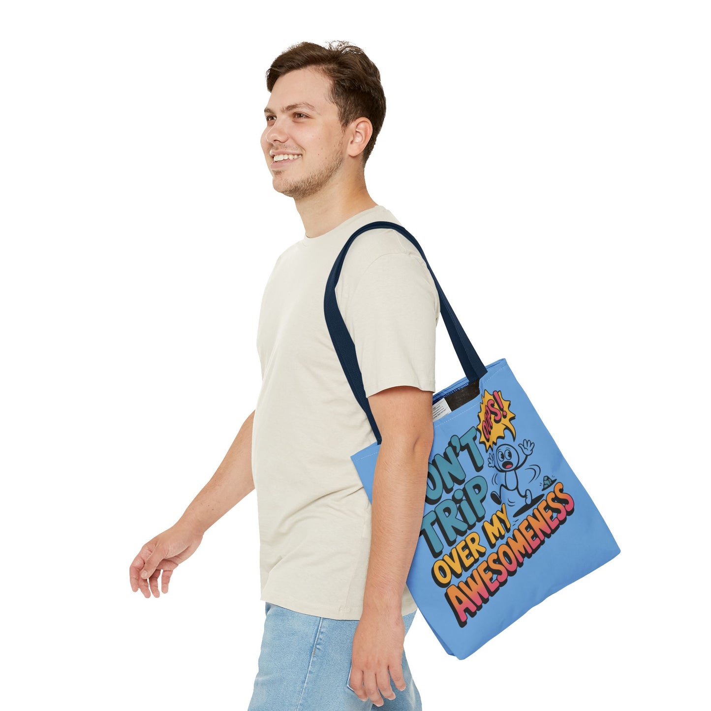 Funny Tote Bag - "Don't Trip Over My Awesomeness" - Perfect for Gifts, Beach Days, Shopping, & More!, , Large Tote Bag, beach weekender bag