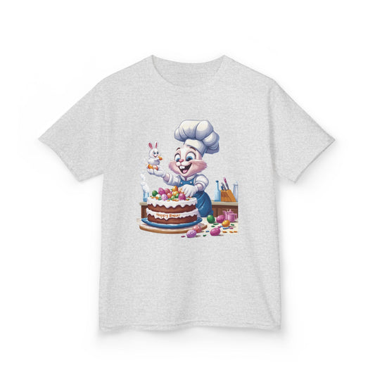 Pastry Chef Easter Bunny T-Shirt - Cute Spring Tee with Chef Bunny and Colorful Cake, Fun Holiday Gift for Kids and Bunny Lovers