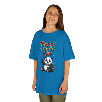 Peace Mode On Kids Tee, Cute Panda Shirt, Fun Gift for Children, Peace-Themed Apparel, Perfect for Birthdays, Casual Wear