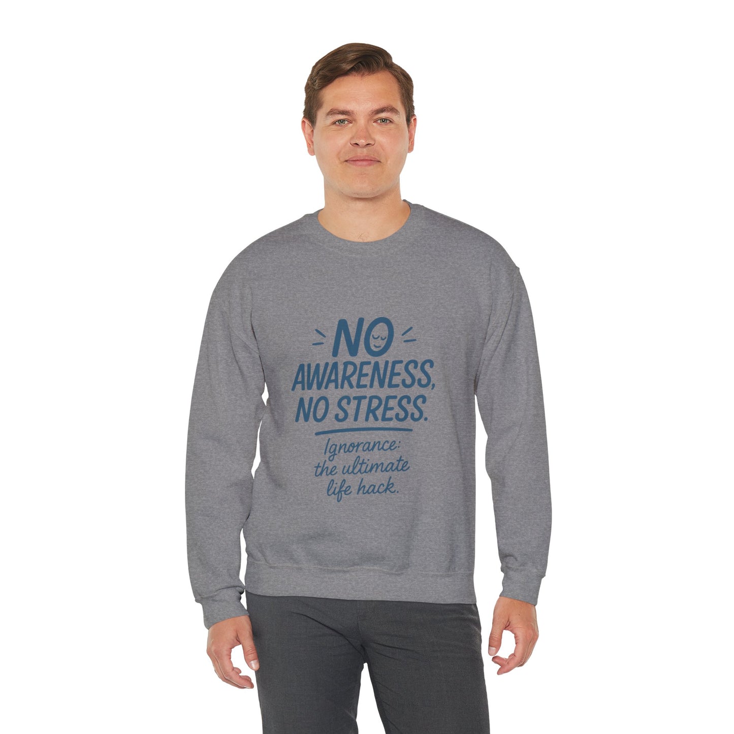Funny Mens Mindful Crewneck Sweatshirt, Cozy Sweatshirt, Awareness Sweatshirt, Casual Style Gift, Perfect for Self-Care Days