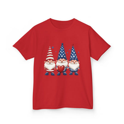 Patriotic Gnome Kids Tee, Cute 4th of July Shirt, Adorable Summer Outfit, Kids Casual Wear, Independence Day Gift
