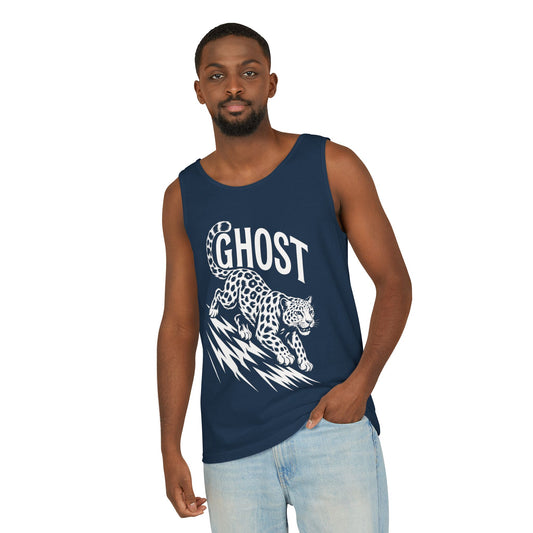 Ghost Leopard Mens Tank Top, Cool Graphic Shirt for Summer, Beach Days, Festivals, Gifts, Casual Wear