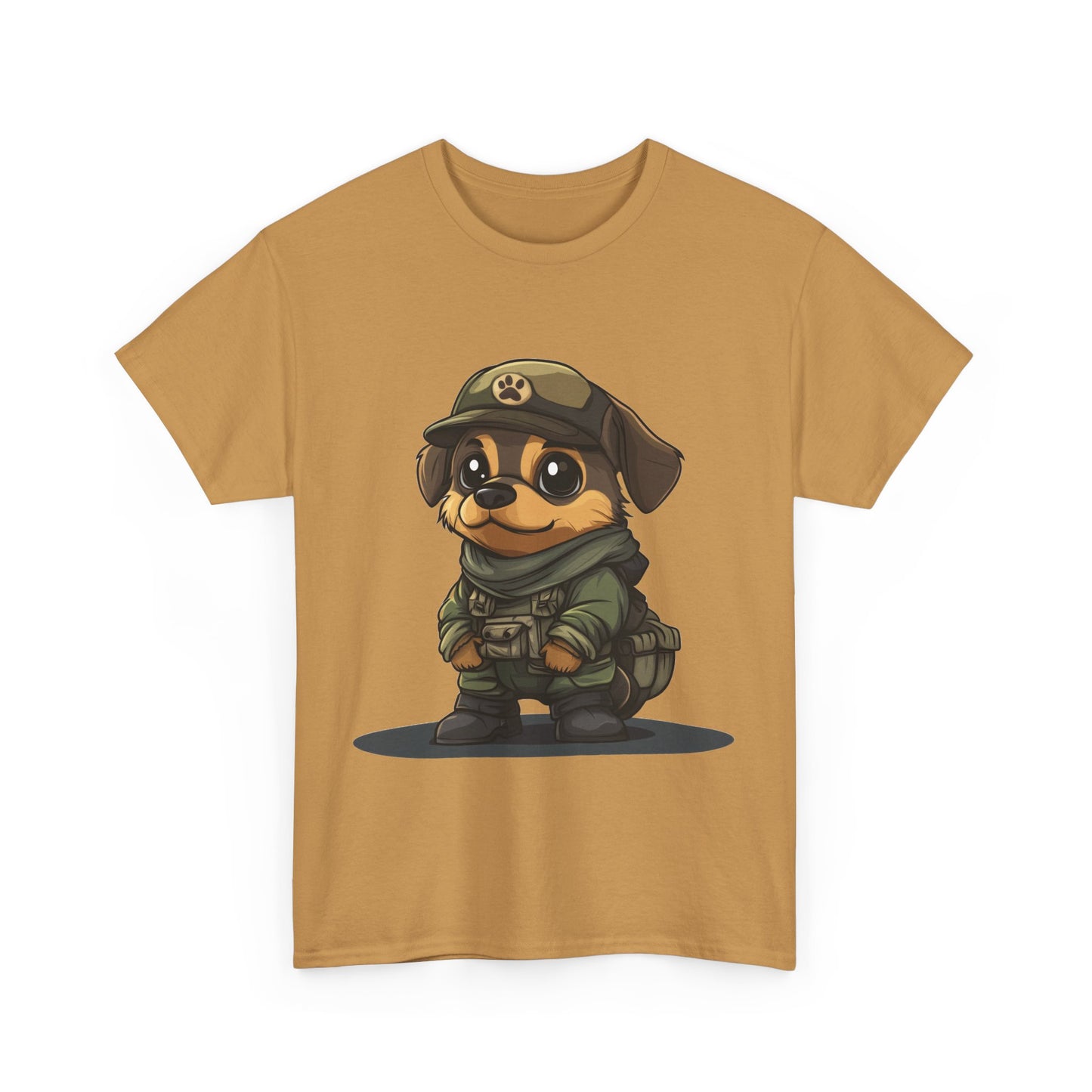 Funny Dog Soldier Tee, Cute Military Dog Cartoon Unisex Heavy Cotton Tee , Pet Lover Gift, Gift for Dog Owners, Gift for Army Fans