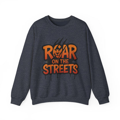 Men's Heavy Blend™ Crewneck Sweatshirt, Roar on the Streets Mens Lion Crewneck Sweatshirt
