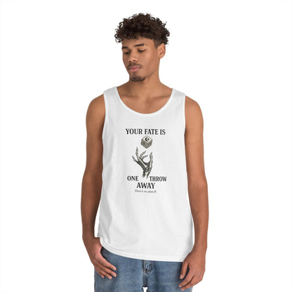 Your Fate Mens Tank Top, Skeleton Dice Graphic Tank, Trendy Gift for Gamers, Gambling Tee, Unique Quote Apparel, Workout Tank, Fitness Shirt