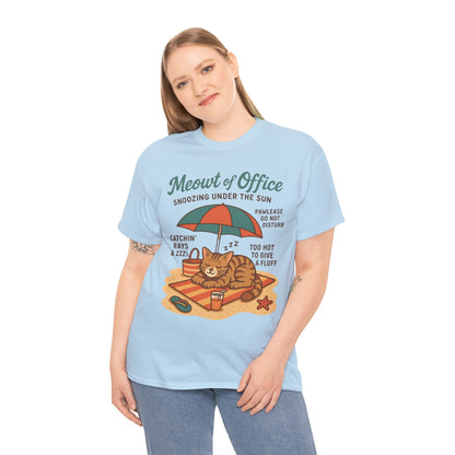 Cat Shirt, Cute Beach Cat Womens T-Shirt, Funny Summer Vacation Tee, Lazy Cat Humor Gift, Cat Lover T-Shirt, Vacation Humor Tee