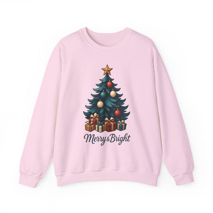 Merry Bright Christmas Sweatshirt, Cozy Holiday Pullover
