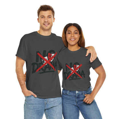No Drama Unisex Heavy Cotton Tee, Casual Shirt, Gift for Friends, Relaxed Fit, Comfort Wear, Everyday Style