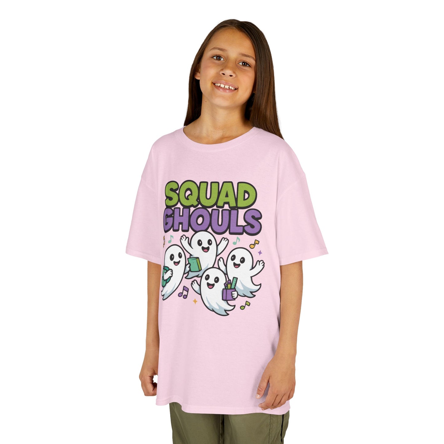 Kids Squad Ghouls T-Shirt, Cute Ghost Friends School Shirt, Halloween Back to School Tee for Boys & Girls
