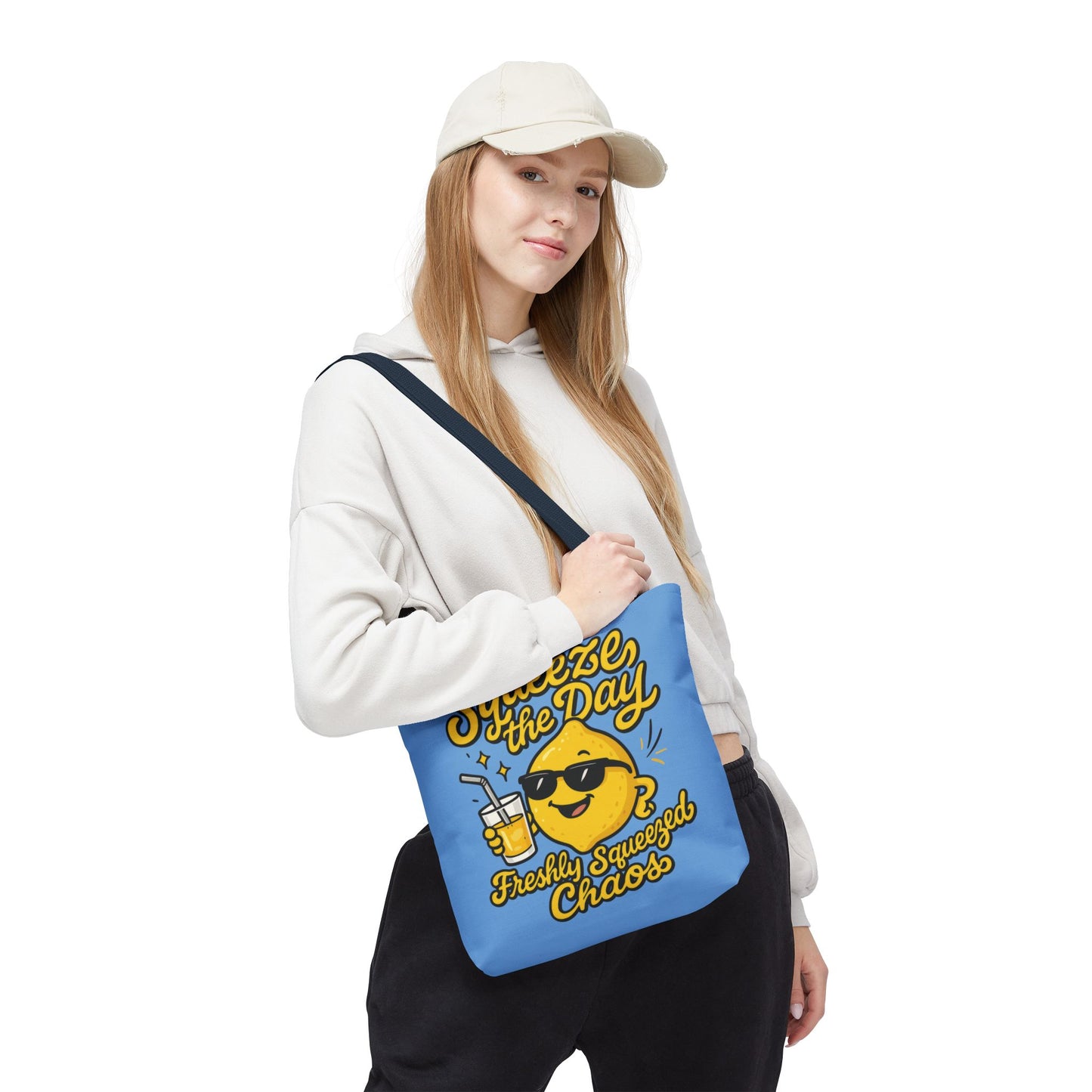 Lemon Themed Tote Bag, Squeeze the Day, Shopping Bag, Gift for Citrus Lovers, Eco-Friendly Carrier, Summer Accessory, Beach Weekender Bag