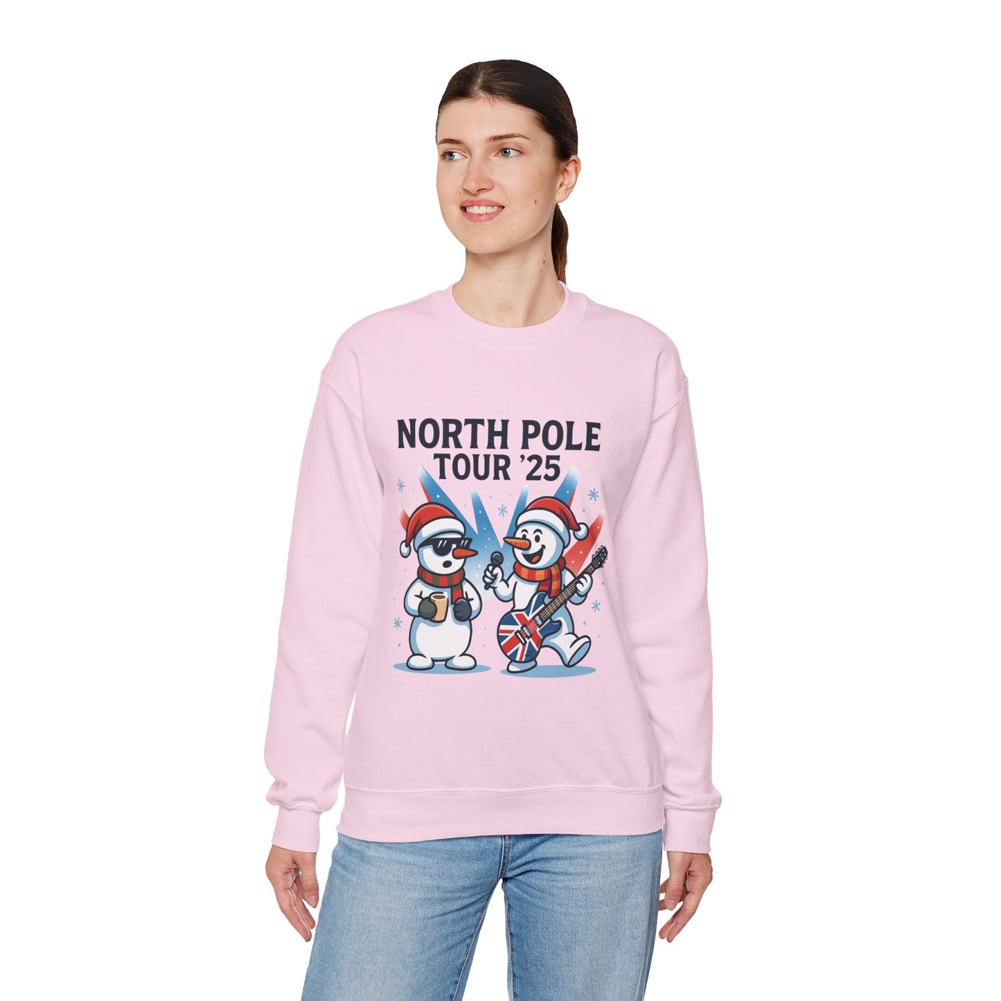 North Pole Tour 25 Women's Christmas Sweatshirt, Funny Rock Holiday Jumper