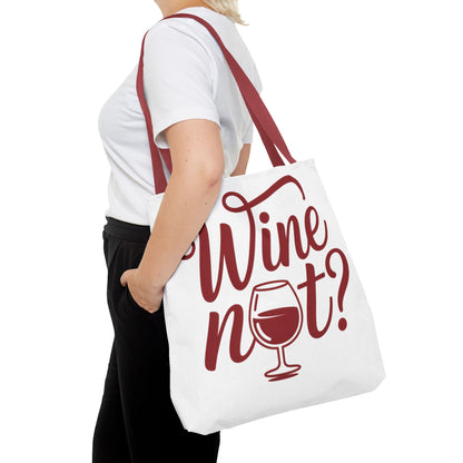 Wine Not? Tote Bag - Fun Wine Lover's Accessory for Parties, Gift for Wine Enthusiasts, Perfect for Grocery or Beach Outings, AOP Design