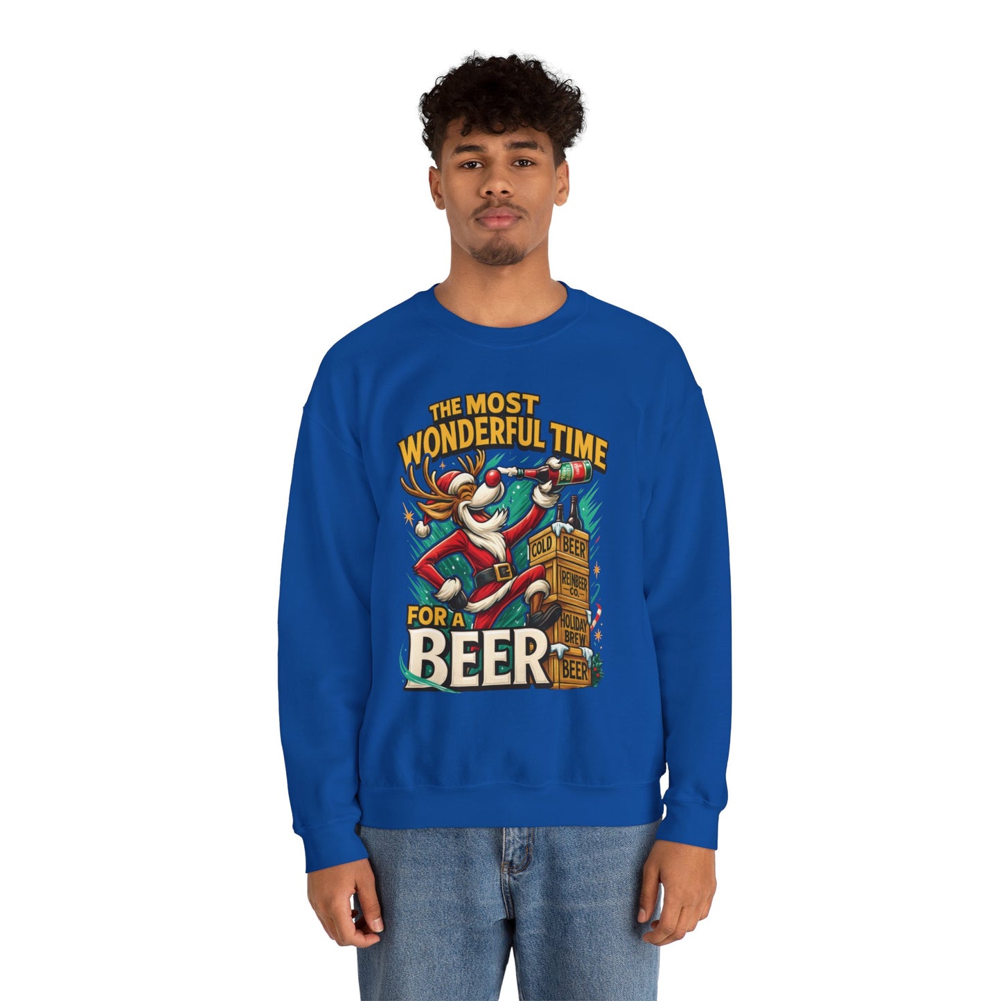 Funny Christmas Beer Sweatshirt, The Most Wonderful Time for a Beer