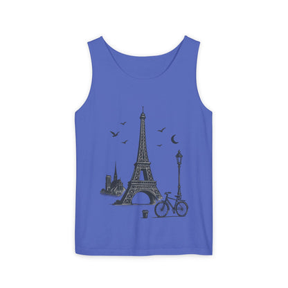 Parisian Dreams Tank Top, Unisex Summer Wear, Graphic Tee, Travel Inspired Apparel, Vacation Outfit, Casual Tank for All Occasions