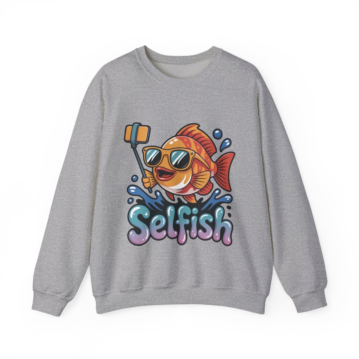 Selfish Womens Sweatshirt, Funny Selfie Pullover, Cute Ocean Pun Sweater, Playful Sea Life Gift, Fun Gift for Fish Lovers, Fishing Apparel